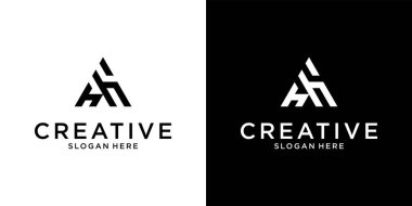 H or HH initial letter logo design concept