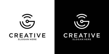 G or GG initial letter logo design concept