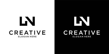 LN veya NL ilk harf logo tasarım vektörü