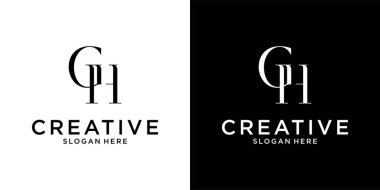 GH veya HG ilk harf logo tasarım vektörü