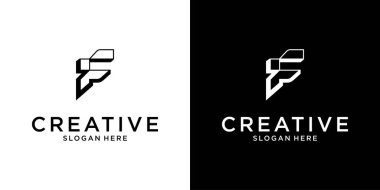 F initial letter logo design template vector