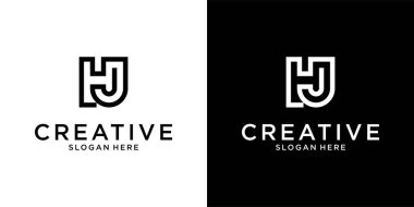 HJ veya JH ilk harf logo tasarım vektörü