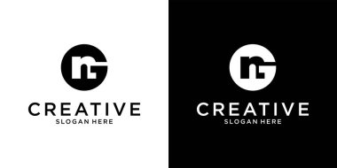 İlk harf GN veya NG logo tasarım şablonu.