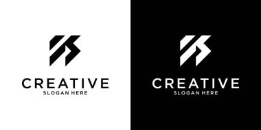 KR veya RK ilk harf logo tasarım vektörü