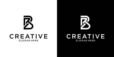 BR veya RB ilk harf logo tasarım vektörü