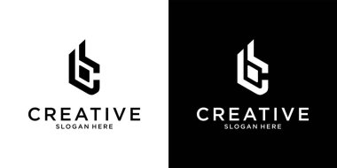 BC or CB initial letter logo design vector