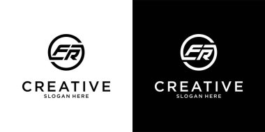 RF ilk harf logo tasarım vektörünün FR 'si