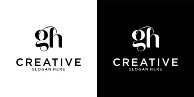 GH veya HG ilk harf logo tasarım vektörü