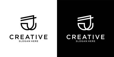 J veya JJ ilk harf logo tasarım vektörü