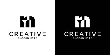 RM or MR initial letter logo design vector.