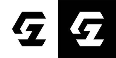 CG veya GC ilk harf logo tasarım vektörü şablonu.