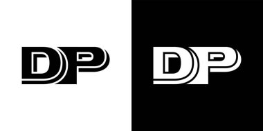 DP veya PD ilk harf logo tasarım vektör şablonu