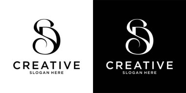 SD or DS initial letter logo design vector concept