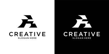 AF veya FA ilk harf logo tasarımı kavramı.