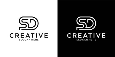 SD or DS initial letter logo design vector concept