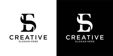ES veya SE ilk harf logo tasarım vektörü