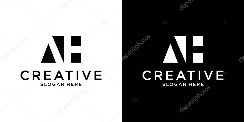 AH or HA initial letter logo design vector template.