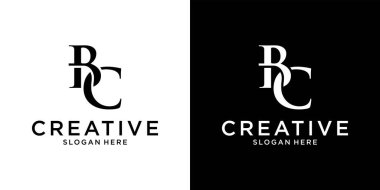 BC or CB initial letter logo design vector