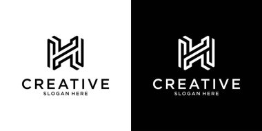 H veya HH ilk harf logo tasarım vektörü kavramı