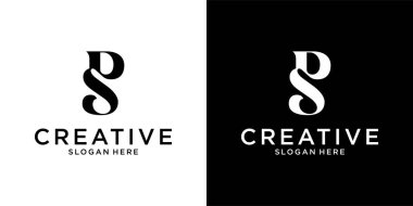 PS veya SP ilk harf logo tasarım vektörü
