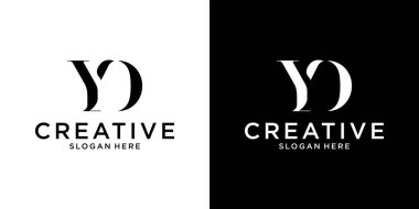YD veya DY ilk harf logo tasarım vektör şablonu