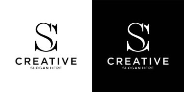 SC ya da CS ilk harf logo tasarımı monogramı