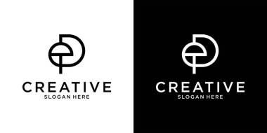 EP veya PE ilk harf logo tasarım vektör şablonu