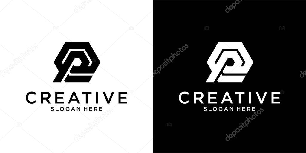 EP or PE initial letter logo design vector template