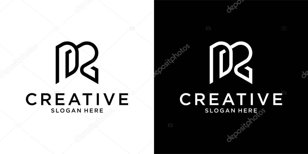 DR or RD initial letter logo design vector concept