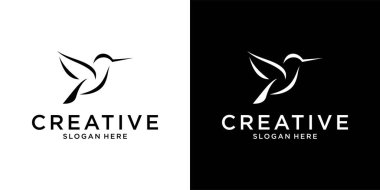 Sinekkuşu vektör logosu tasarımı. Kuş vektör logosu tasarımı.