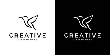 Sinekkuşu vektör logosu tasarımı. Kuş vektör logosu tasarımı.