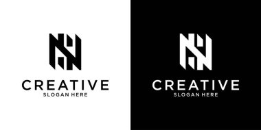 NS veya SN ilk harf logo tasarım vektör şablonu