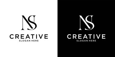NS veya SN ilk harf logo tasarım vektör şablonu