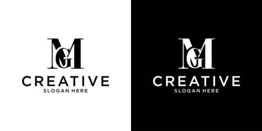 MG or GM initial letter logo design vector