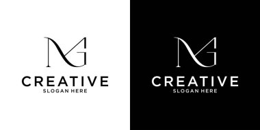 MG or GM initial letter logo design vector