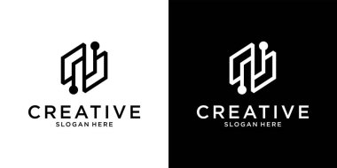 Initial letter N monogram logo design vector