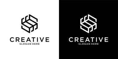 S or SS initial letter logo design vector
