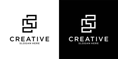 S or SS initial letter logo design vector