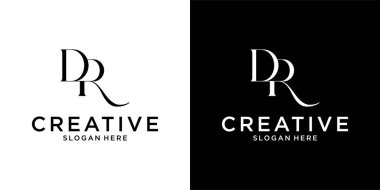 DR veya RD ilk harf logo tasarım vektörü kavramı