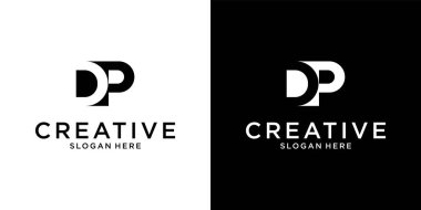 DP veya PD ilk harf logo tasarım vektörü