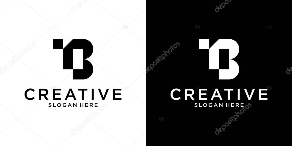 TB or BT initial letter logo design vector