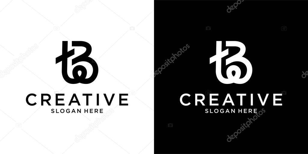 TB or BT initial letter logo design vector