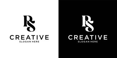 PS veya SP ilk harf logo tasarım vektörü