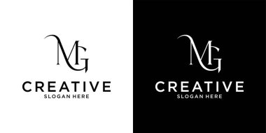 MG or GM initial letter logo design vector