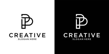 TP or PT initial letter logo design vector