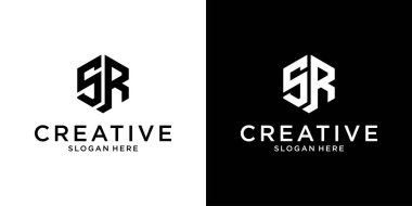 SR or RS initial letter logo design vector
