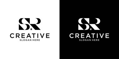 SR or RS initial letter logo design vector