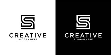 S or SS initial letter logo design vector
