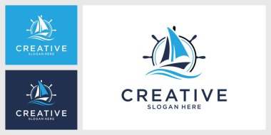 Yelkenli vektör logosu tasarımı