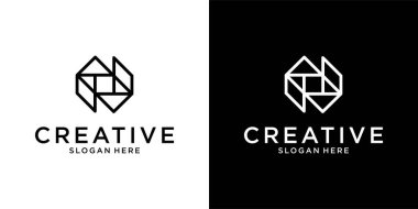 Initial letter N monogram logo design vector